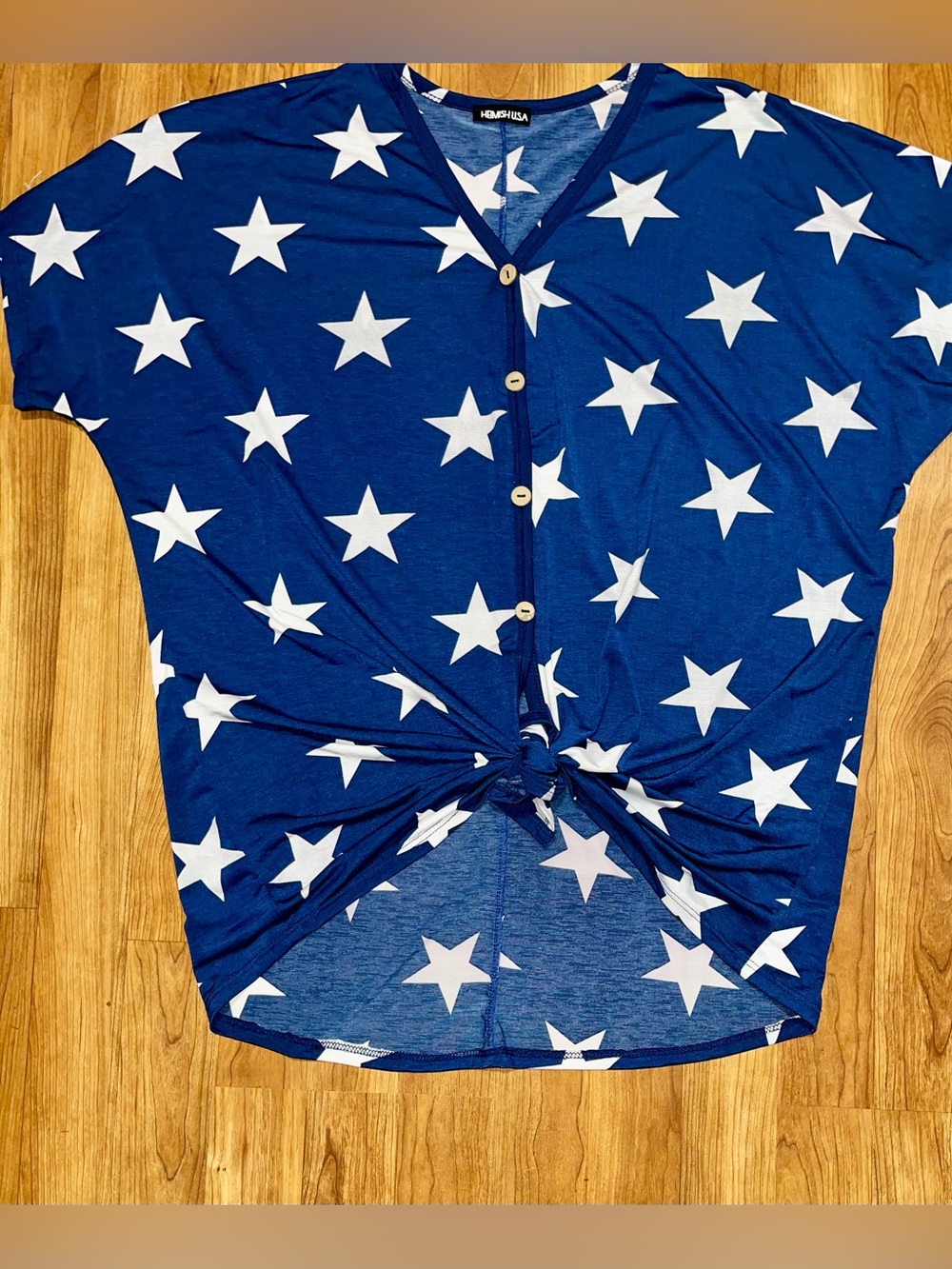 HEIMISH USA Navy Blue Star Print Top